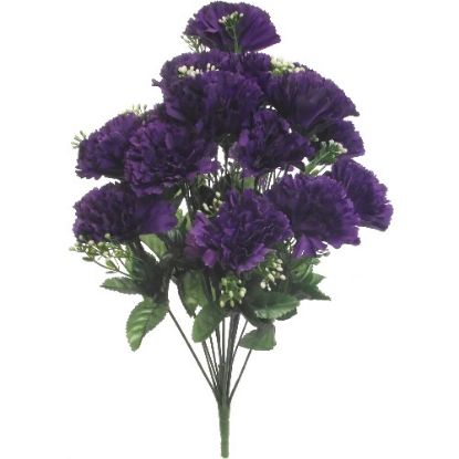 Picture of 46cm CARNATION BUSH WITH GYP (18 HEADS) PURPLE