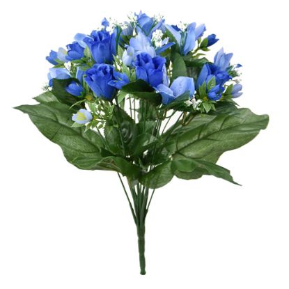 Picture of 38cm ROSEBUD AND ALSTROEMERIA BUSH BLUE