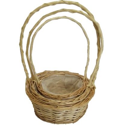 Picture of SET OF 3 ROUND PLANTING BASKETS WITH HOOP HANDLE