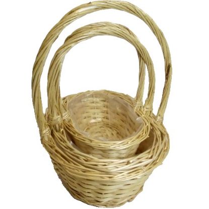 Picture of SET OF 3 OVAL BASKETS WITH HOOP HANDLE