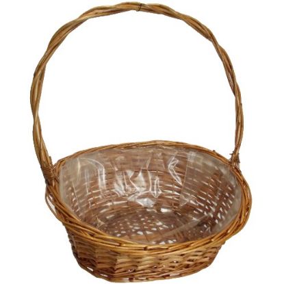 Picture of 40cm GOLDEN WICKER LARGE OVAL DISPLAY BASKET WITH HOOP HANDLE