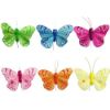 Picture of 6cm FEATHER BUTTERFLY ON 20cm WIRE ASSORTED X 12pcs