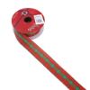 Picture of TARTAN FABRIC CUT EDGE RIBBON 25mm X 10yds RED/GREEN/GOLD