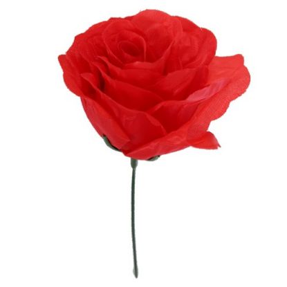 Picture of SINGLE OPEN ROSE ON 8cm STEM RED X 144pcs