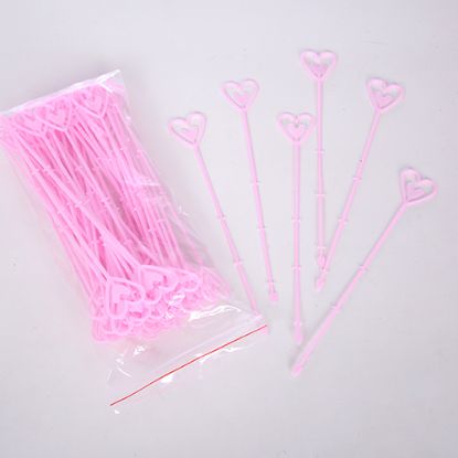 Picture of PLASTIC HEART CARDETTE PINK X 75pcs