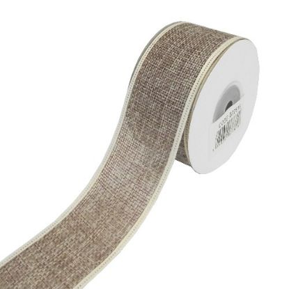 Picture of 40mm HESSIAN WOVEN EDGE RIBBON NATURAL X 10yds
