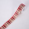 Picture of 45mm TARTAN FABRIC WOVEN EDGE RIBBON CREAM/RED/GREEN X 10yds