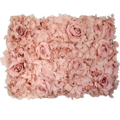 Picture of ROSE AND HYDRANGEA FLOWER WALL 60cm X 40cm ANTIQUE PINK