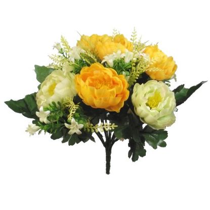 Picture of 36cm PEONY MIXED BUSH WITH ASTILBE IVORY/YELLOW