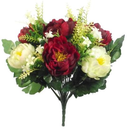 Picture of 36cm PEONY MIXED BUSH WITH ASTILBE IVORY/RED
