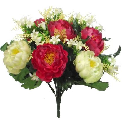 Picture of 36cm PEONY MIXED BUSH WITH ASTILBE IVORY/PINK