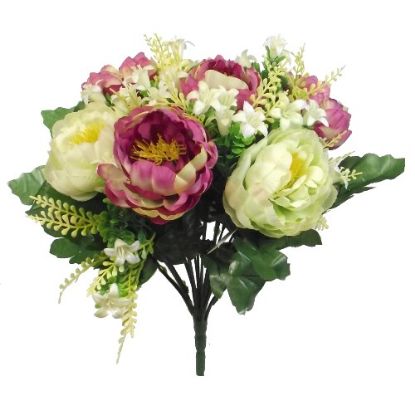 Picture of 36cm PEONY MIXED BUSH WITH ASTILBE IVORY/MAUVE