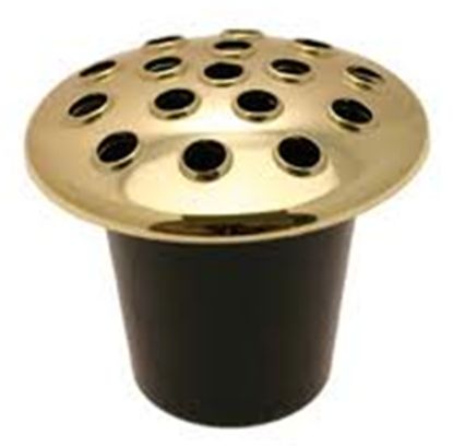 Picture of GRAVE VASE AND LID BLACK WITH GOLD LID X 5