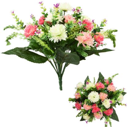 Picture of 41cm SPIKY MUM LARGE MIXED BUSH PINK/CREAM