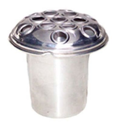 Picture of ALUMINIUM GRAVE VASE INSERT 5 INCH SILVER WITH SILVER LID