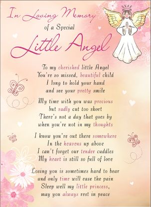 Picture of PLASTIC COATED MEMORIAL CARD X 6pcs - I-L-M OF A SPECIAL LITTLE ANGEL