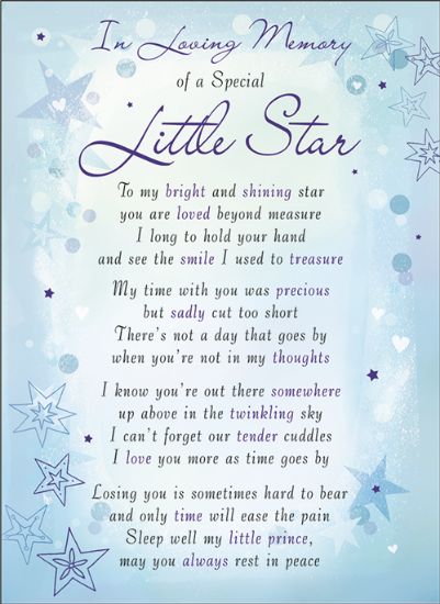 Picture of PLASTIC COATED MEMORIAL CARD X 6pcs - I-L-M OF A SPECIAL LITTLE STAR