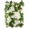 Picture of FLOWER WALL WITH PEONIES HYDRANGEAS FOLIAGE AND RED BERRIES 60cm X 40cm IVORY