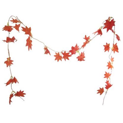 Picture of 8ft AUTUMN MAPLE LEAF GARLAND RED/ORANGE X BAG OF 5pcs