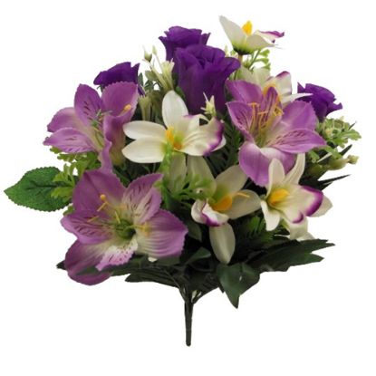 Picture of ROSEBUD ALSTRO AND ORCHID MIXED BUSH PURPLE/IVORY/LILAC