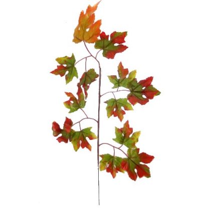 Picture of 60cm MAPLE LEAF SPRAY (13 LEAVES) GREEN/RED/ORANGE X 6pcs