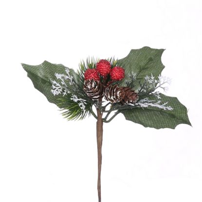 Picture of 15cm CHRISTMAS PICK WITH BERRIES AND CONES RED X 72pcs