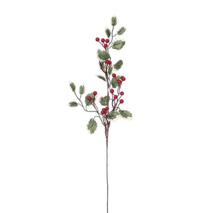 Picture of 50cm BERRY SPRAY WITH VARIEGATED HOLLY RED