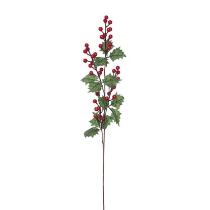 Picture of 68cm BERRY SPRAY WITH HOLLY BURGUNDY