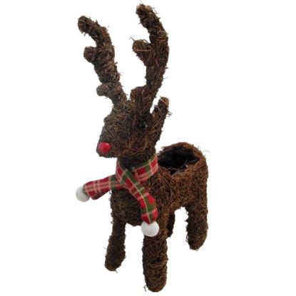 Picture of 45cm NATURAL SALIM STANDING REINDEER PLANTER WITH PLASTIC LINING