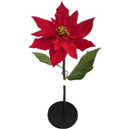 Picture of 90cm LARGE VELVET TOUCH POINSETTIA RED
