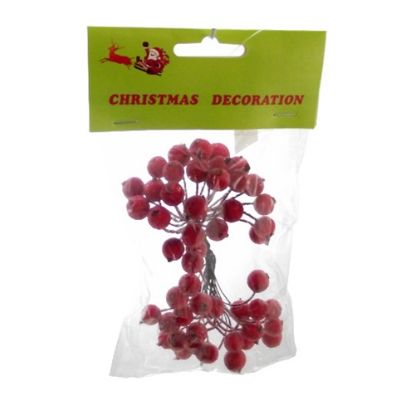 Picture of 12mm FROSTED BERRIES RED X BAG OF 48pcs
