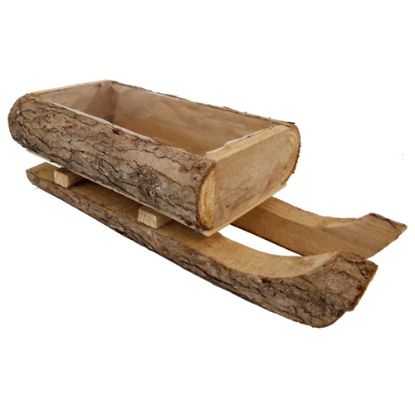 Picture of 32cm WOODEN SLEDGE PLANTER (PLASTIC LINED) NATURAL