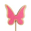 Picture of 7cm WOODEN/FELT BUTTERFLY ON 50cm STICK PINK X 6pcs