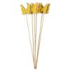 Picture of 7cm WOODEN/FELT BUTTERFLY ON 50cm STICK YELLOW X 6pcs