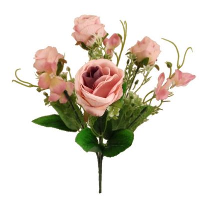 Picture of 31cm ROSE AND HYDRANGEA BUSH WITH FOLIAGE ANTIQUE PINK