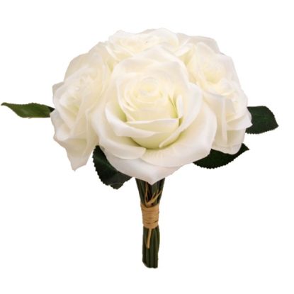 Picture of 28cm OPEN ROSE BUNDLE (7 HEADS) IVORY