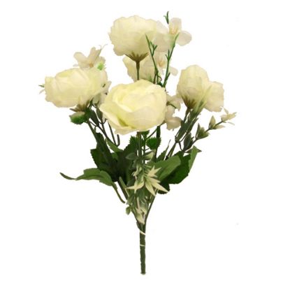 Picture of 31cm PEONY AND HYDRANGEA BUSH IVORY