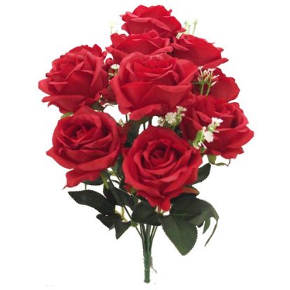 Picture of 41cm OPEN ROSE BUSH (12 HEADS) WITH GYP RED