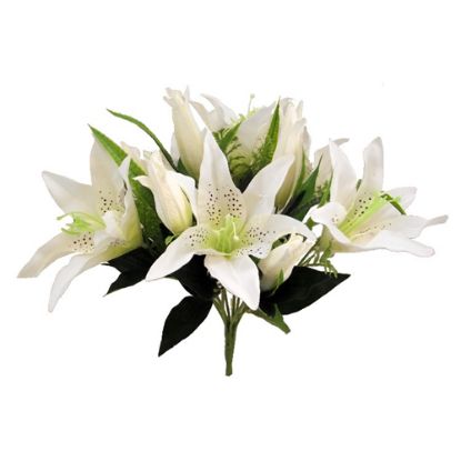 Picture of 48cm LARGE LILY AND FERN BUSH IVORY