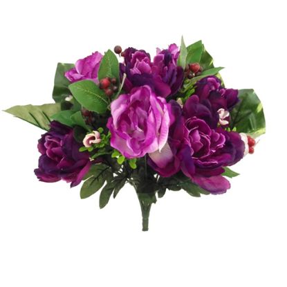 Picture of 42cm LARGE PEONY AND BERRY BUSH PURPLE MIX