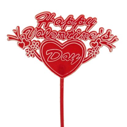 Picture of HAPPY VALENTINES DAY PICK RED/WHITE X 12pcs