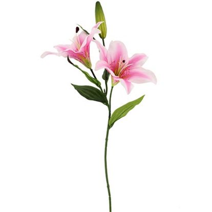 Picture of 66cm LILY SPRAY PINK X 24pcs (KNOCK DOWN PACKAGING - HEADS NEED ATTACHING)