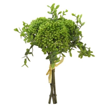 Picture of 28cm PLASTIC BERRY BUNDLE WITH FOLIAGE GREEN
