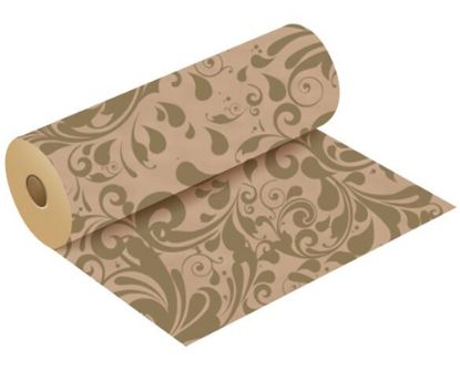 Picture of 50g KRAFT PAPER ROLL WITH POLISHED FINISH 50cm X 3kg (120metres) SWISH BRIGHT GOLD/NATURAL