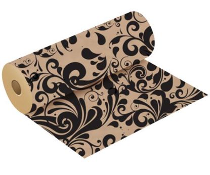 Picture of 50g KRAFT PAPER ROLL WITH POLISHED FINISH 50cm X 3kg (120metres) SWISH BLACK/NATURAL
