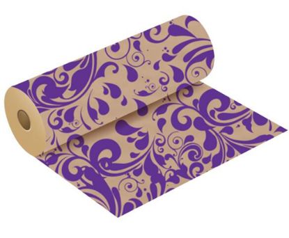 Picture of 50g KRAFT PAPER ROLL WITH POLISHED FINISH 50cm X 3kg (120metres) SWISH PURPLE/NATURAL