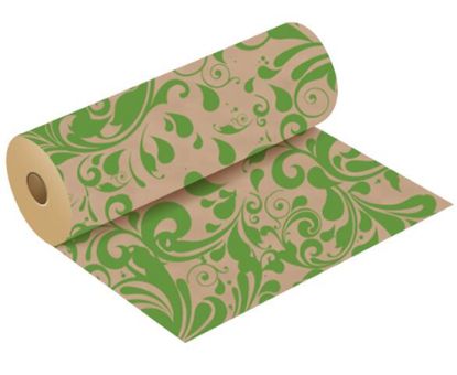 Picture of 50g KRAFT PAPER ROLL WITH POLISHED FINISH 50cm X 3kg (120metres) SWISH LIME GREEN/NATURAL