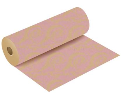 Picture of 50g KRAFT PAPER ROLL WITH POLISHED FINISH 50cm X 3kg (120metres) ROSE BABY PINK/NATURAL