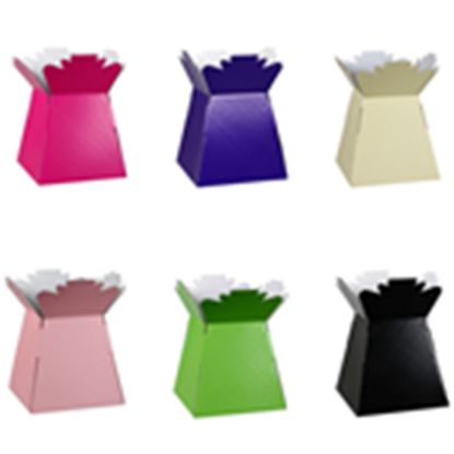 Picture of BOUQUET BOX GLOSSY ASSORTED (FUCHSIA-PURP-IVORY-PINK-LIME-BLACK) X 30pcs