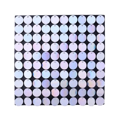 Picture of SEQUIN WALL PANEL 30cm X 30cm ROUND SEQUINS IRIDESCENT